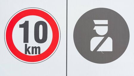 various warning signs and warning sign photosの写真素材