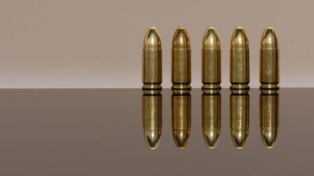 safety equipment, handguns and pistol bulletsの写真素材