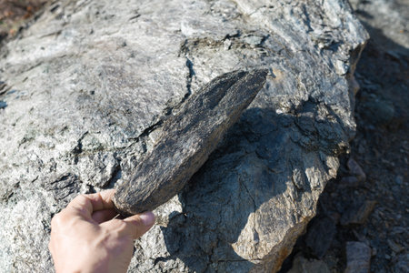 Scenic View of Graphite Deposit and Mineral Production Amidst Beautiful Stone Landscape