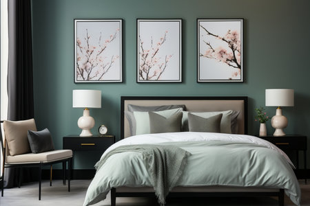 Vibrant Mocap Paintings with Bright Colors Transforming the Minimalist Bedroom Wallの素材