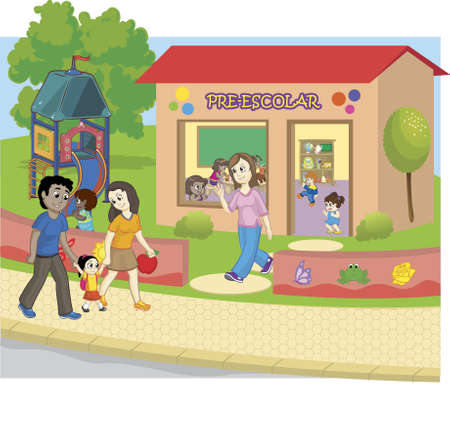 School kindergartenのイラスト素材