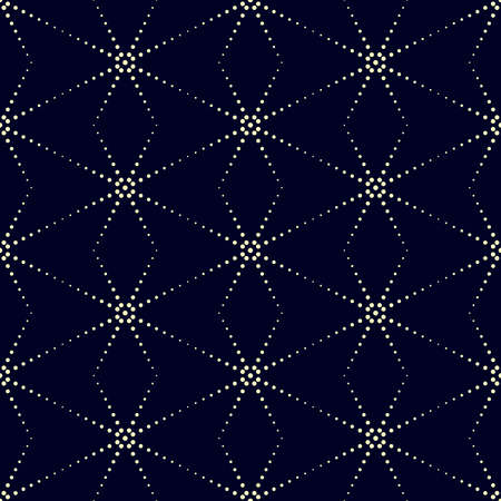 Dot stripe stars vector background in halftone style with shiny effect. Geometric pattern, seamless ornament. Can be used for fabric, paper, web design, magazines page, textile, printed products.のイラスト素材