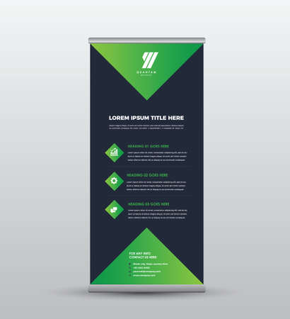 Corporate Business RollUp Banner Design | Stand Up Banner | Vertical Signage and Print Advertisement Designのイラスト素材