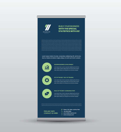 Corporate Business RollUp Banner Design | Stand Up Banner | Vertical Signage and Print Advertisement Designのイラスト素材