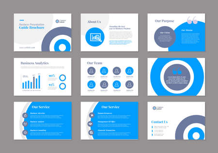 Business Presentation Brochure Guide Design |   Â Slide Template | Sales Guide Sliderのイラスト素材