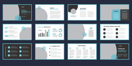 Business Presentation Brochure Guide Design or Pitch Deck Slide Template or Sales Guide Sliderのイラスト素材