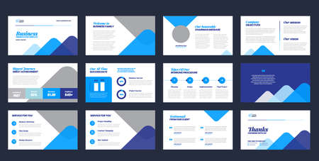 Business Presentation Brochure Guide Design or Pitch Deck Slide Template or Sales Guide Sliderのイラスト素材