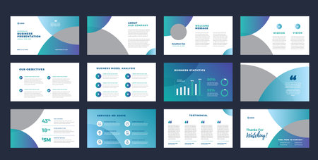 Business Presentation Brochure Guide Design or Pitch Deck Slide Template or Sales Guide Sliderのイラスト素材