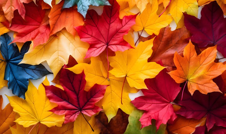 Autumn Season, maple leaf background on autumn or spring season, red and orange maple leaf falling down on an autumn season, Single maple leaf, Isolated autumn backgroundの素材