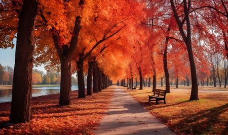 Autumn Season, maple leaf background on autumn or spring season, red and orange maple leaf falling down on an autumn season, Single maple leaf, Isolated autumn backgroundの素材