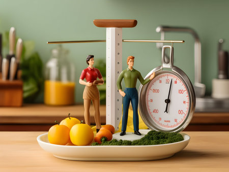 Ai generated diet plan and weight loss photo, proper nutrition, vegetables and fruits for diet plan and healthy lifestyle, weight loss pills and supplements, fitness routineの素材