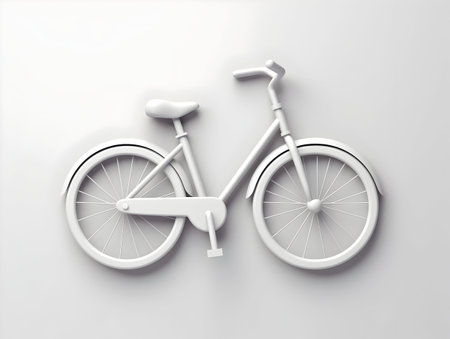 A realistic 3D bicycle isolated on white background, Ai generated eco friendly bicycle, Isolated bicycle on a lighter backgroundの素材
