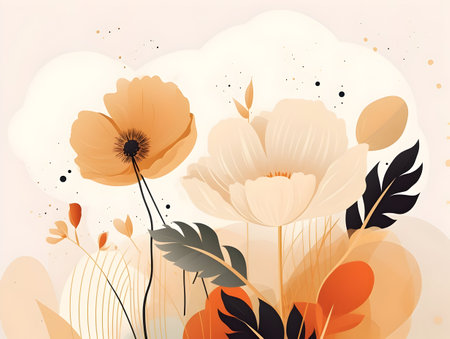 Abstract floral background, floral art abstract wallpaper and background, Floral textured flower, realistic flower background with text writing areaの素材