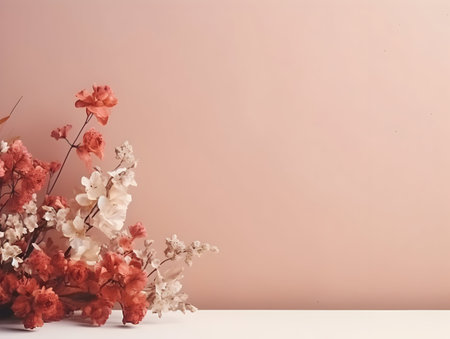 Abstract floral background, floral art abstract wallpaper and background, Floral textured flower, realistic flower background with text writing areaの素材