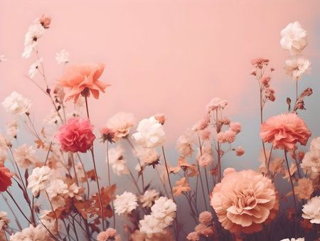 Abstract floral background, floral art abstract wallpaper and background, Floral textured flower, realistic flower background with text writing areaの素材