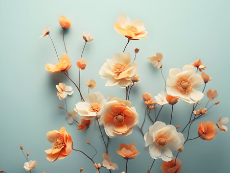 Abstract floral background, floral art abstract wallpaper and background, Floral textured flower, realistic flower background with text writing areaの素材
