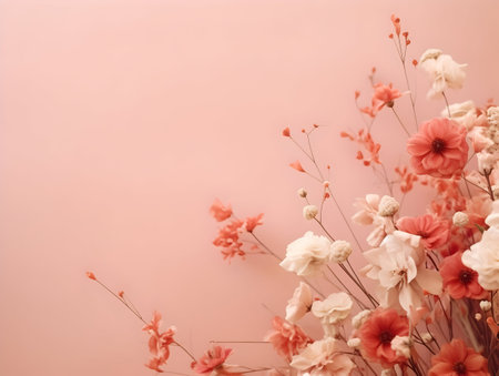 Abstract floral background, floral art abstract wallpaper and background, Floral textured flower, realistic flower background with text writing areaの素材