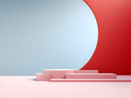 A Mesmerizing 3D Abstract Multicolor Visualization, colorful 3D abstract background design, Minimalistic pattern of simple shapes. Bright creative symmetric texture, ai generatedの素材