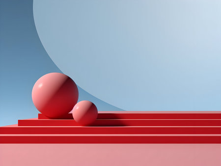 A Mesmerizing 3D Abstract Multicolor Visualization, colorful 3D abstract background design, Minimalistic pattern of simple shapes. Bright creative symmetric texture, ai generatedの素材
