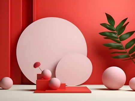 A Mesmerizing 3D Abstract Multicolor Visualization, colorful 3D abstract background design, Minimalistic pattern of simple shapes. Bright creative symmetric texture, ai generatedの素材