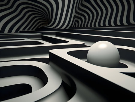 A Mesmerizing 3D Abstract Multicolor Visualization, colorful 3D abstract background design, Minimalistic pattern of simple shapes. Bright creative symmetric texture, ai generatedの素材