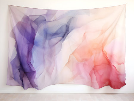 Veil texture abstract background, watercolor fluid painting background, dye splash style, alcohol ink, ai generated photoの素材