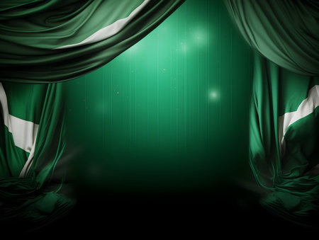 United arab emirates national flag background, UAE flag weaving made by silk cloth fabric, UAE background, ai generated imageの素材