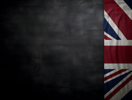 United Kingdom national flag background, UK flag weaving made by silk cloth fabric, UK background, ai generated imageの素材