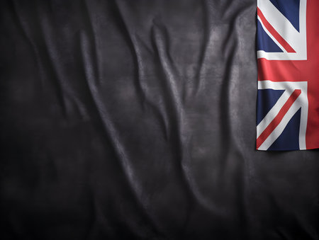 United Kingdom national flag background, UK flag weaving made by silk cloth fabric, UK background, ai generated imageの素材