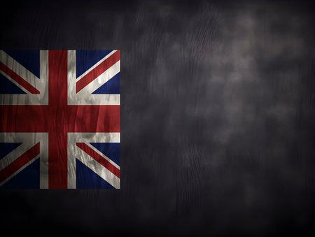 United Kingdom national flag background, UK flag weaving made by silk cloth fabric, UK background, ai generated imageの素材