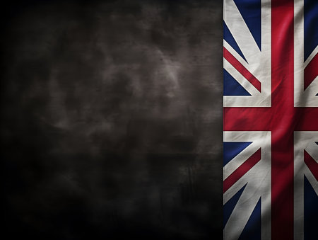 United Kingdom national flag background, UK flag weaving made by silk cloth fabric, UK background, ai generated imageの素材