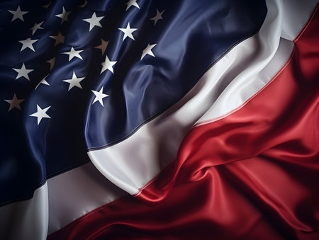 United state of america national flag background, USA flag weaving made by silk cloth fabric, USA background, ai generated imageの素材