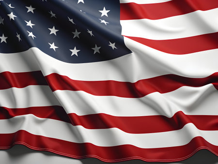 United state of america national flag background, USA flag weaving made by silk cloth fabric, USA background, ai generated imageの素材