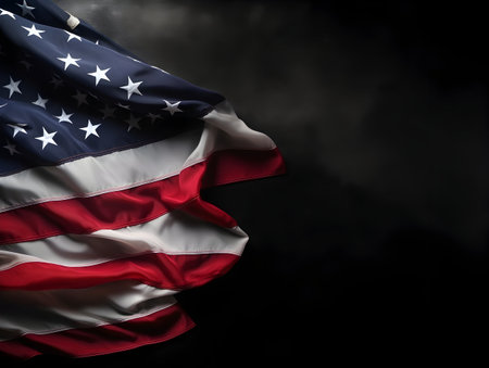 United state of america national flag background, USA flag weaving made by silk cloth fabric, USA background, ai generated imageの素材