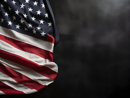 United state of america national flag background, USA flag weaving made by silk cloth fabric, USA background, ai generated imageの素材