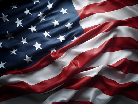 United state of america national flag background, USA flag weaving made by silk cloth fabric, USA background, ai generated imageの素材