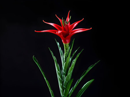 Aloe vera flower in studio background, single aloe vera flower, Beautiful flower, ai generated imageの素材