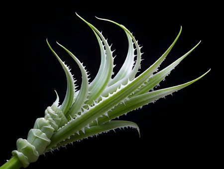 Aloe vera flower in studio background, single aloe vera flower, Beautiful flower, ai generated imageの素材