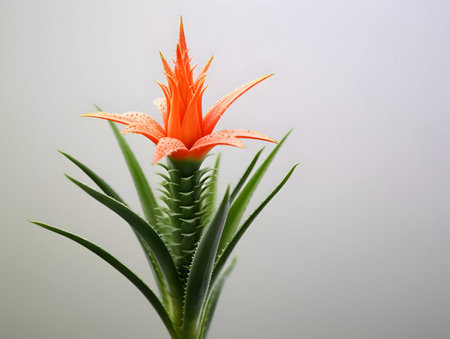 Aloe vera flower in studio background, single aloe vera flower, Beautiful flower, ai generated imageの素材