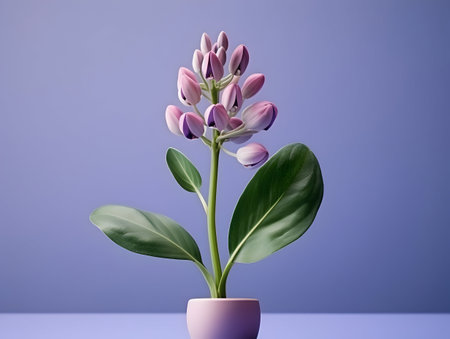 Calotropis gigantea flower in studio background, single Calotropis gigantea flower, Beautiful flower, ai generated imageの素材