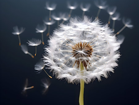 dandelion flower in studio background, single dandelion flower, Beautiful flower imagesの素材