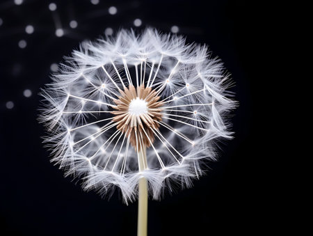 dandelion flower in studio background, single dandelion flower, Beautiful flower imagesの素材