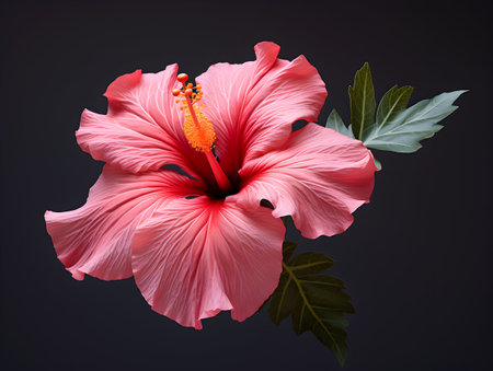 Hibiscus Rosa flower in studio background, single Hibiscus Rosa flower, Beautiful flower imagesの素材