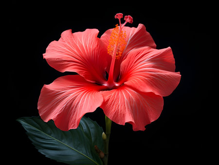 Hibiscus Rosa flower in studio background, single Hibiscus Rosa flower, Beautiful flower imagesの素材
