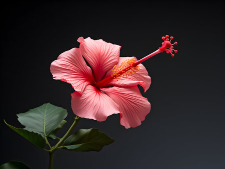Hibiscus Rosa flower in studio background, single Hibiscus Rosa flower, Beautiful flower imagesの素材