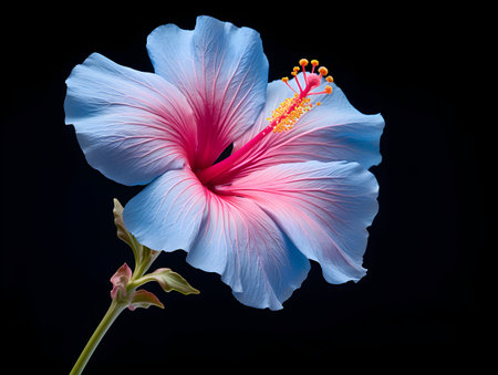 Hibiscus Rosa flower in studio background, single Hibiscus Rosa flower, Beautiful flower imagesの素材