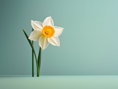 Narcissus flower in studio background, single Narcissus flower, Beautiful flower imagesの素材
