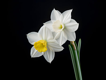 Narcissus flower in studio background, single Narcissus flower, Beautiful flower imagesの素材