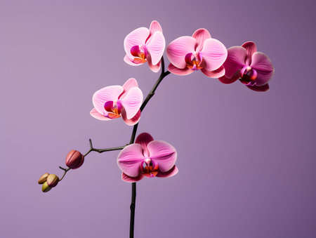 Orchid flower in studio background, single orchid flower, Beautiful flower imagesの素材