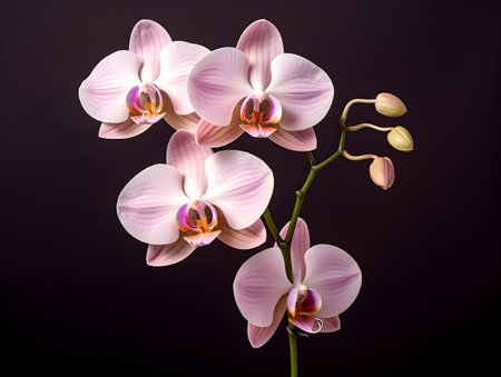 Orchid flower in studio background, single orchid flower, Beautiful flower imagesの素材